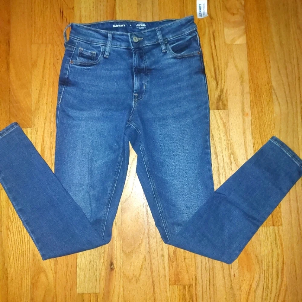 NWT Old Navy sz 0 High Rise Rockstar Super Skinny Jeans Juniors Ladies New - Picture 1 of 3